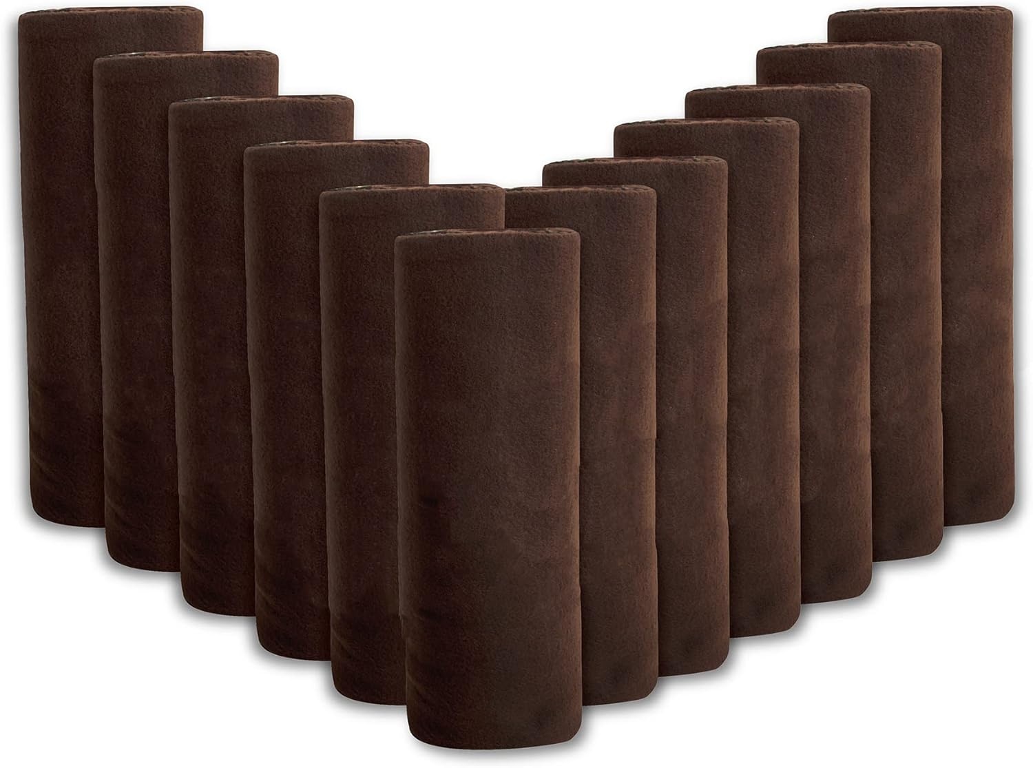 (24 Pack) Bulk Fleece Fall Throw Blankets 50×60 for Wedding Favors, Homeless Women, Men, Homes, Bed, Sofa, Couch, Office, Pet Blankets, Travel | Soft Warm Lightweight Throw Blankets in Bulk (8 Color)(Brown)