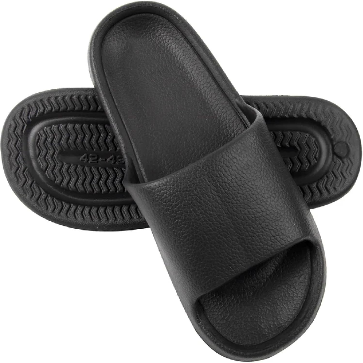 Trail Maker Slide Sandals for Women, Wedding Flip Flops in Bulk, Washable House Shoes(All Black Pack)
