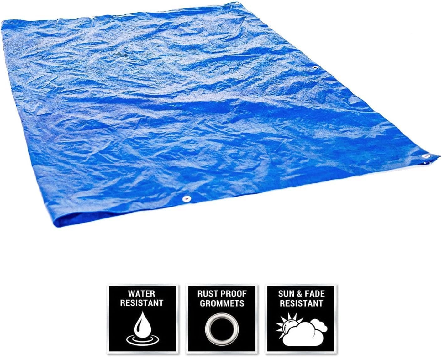 25 Pack Blue Tarps Heavy Duty Waterproof Bulk Tarps for Homeless, Camping Tents, Construction Debris, Roof (8 ft. x 10 ft.)(8 ft. x 10 ft.)