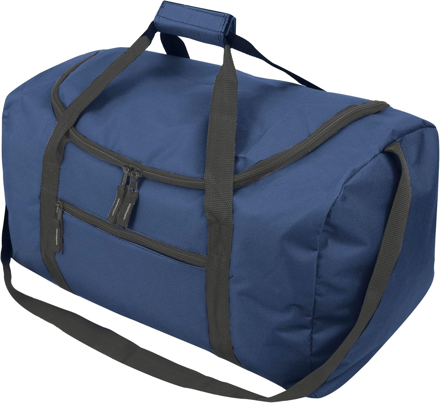 (24 Pack) Bulk Duffle Bags Wholesale for Homeless Adult Men, Women, Travel, and Sports Teams (All Black Pack)(All Blue Pack)