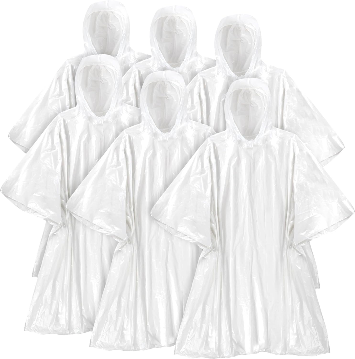 Trail maker Bulk Rain Ponchos for Adults 200 Pack 100% Waterproof Emergency Disposable Wholesale Rain Coat Ponchos with Hood(Clear Pack)