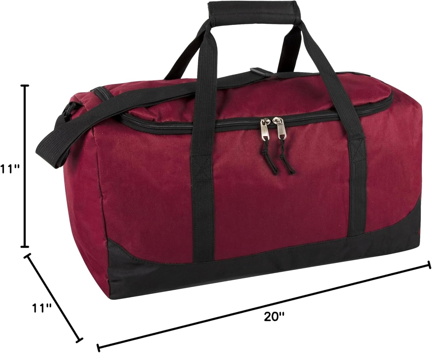 (24 Pack) Bulk Duffle Bags Wholesale for Homeless Adult Men, Women, Travel, and Sports Teams (All Black Pack)(Assorted Colors Pack)