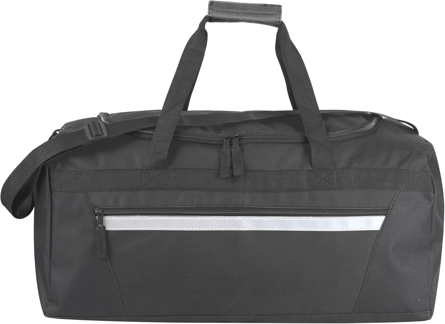 24 Pack Reflective Duffle Bags Bulk for Homeless Adults, Gym, Foster Kids Bulk Duffel Bags Wholesale (Black Pack)(Black Pack)