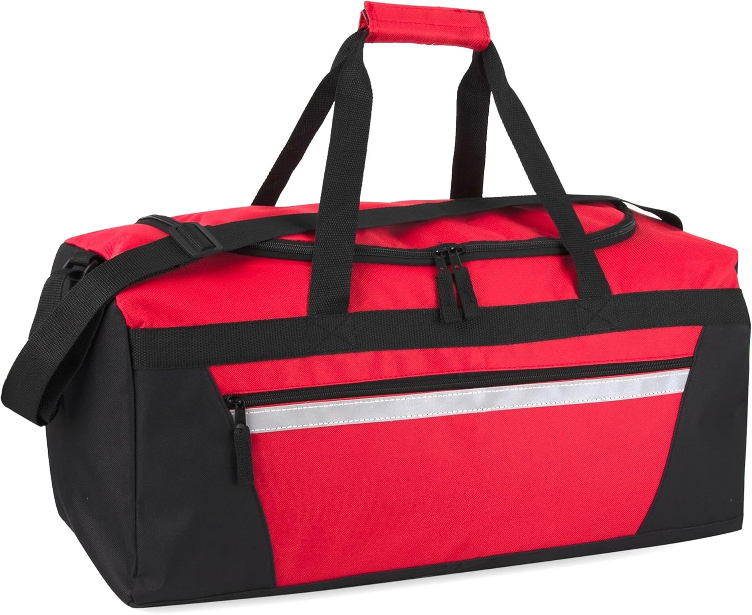 24 Pack Reflective Duffle Bags Bulk for Homeless Adults, Gym, Foster Kids Bulk Duffel Bags Wholesale (Black Pack)(Men’s Colors Pack)