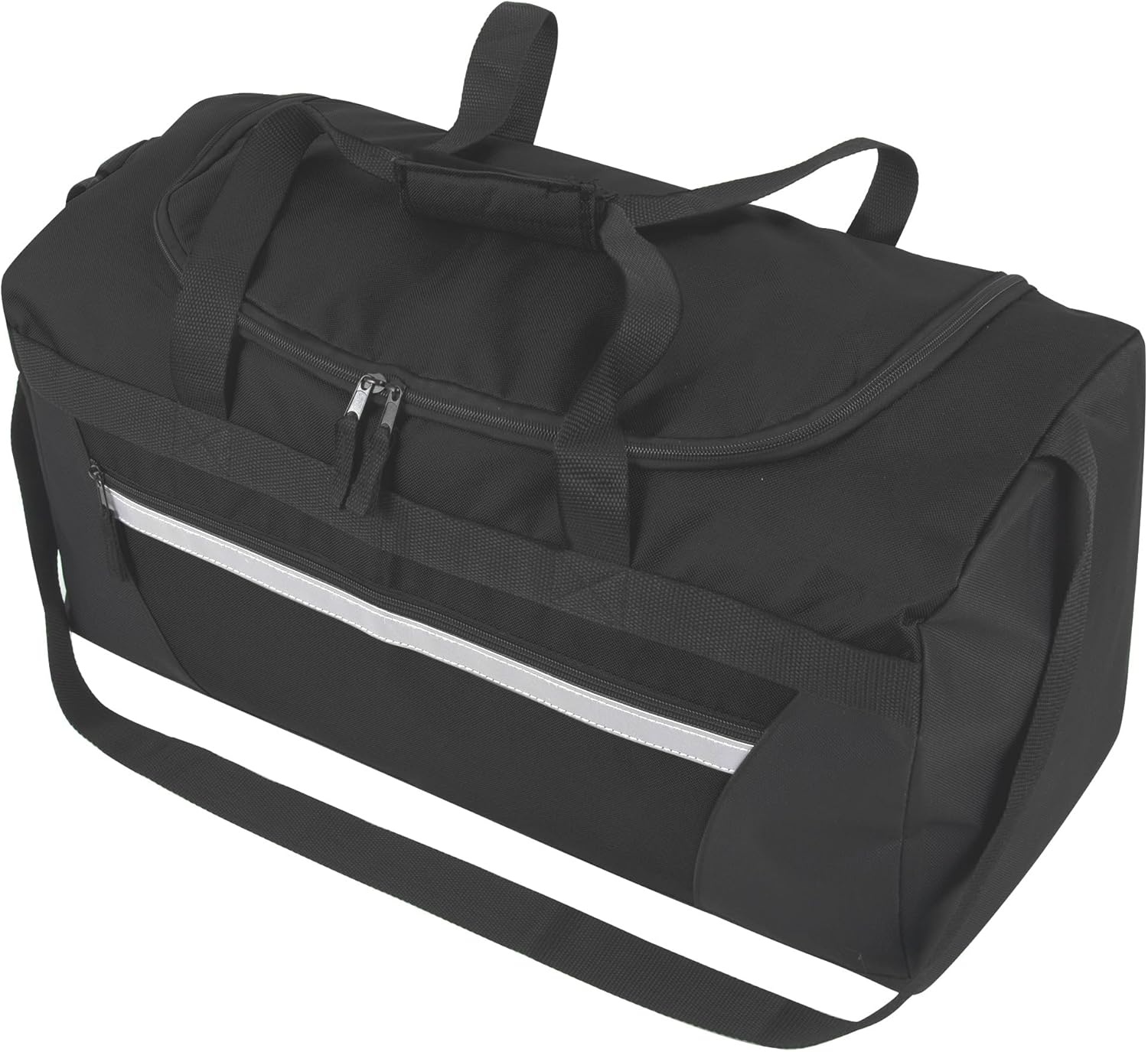 24 Pack Reflective Duffle Bags Bulk for Homeless Adults, Gym, Foster Kids Bulk Duffel Bags Wholesale (Black Pack)(Men’s Colors Pack)