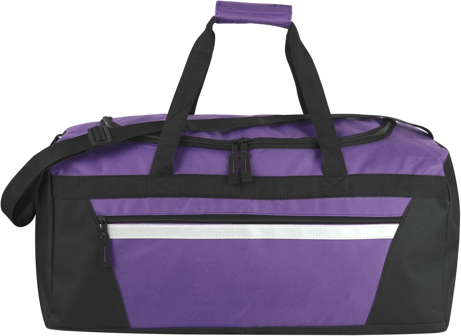 24 Pack Reflective Duffle Bags Bulk for Homeless Adults, Gym, Foster Kids Bulk Duffel Bags Wholesale (Black Pack)(Purple Pack)