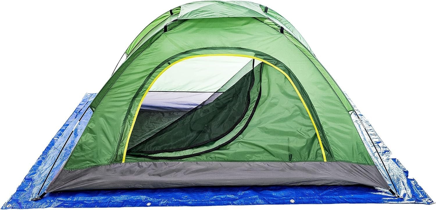 25 Pack Blue Tarps Heavy Duty Waterproof Bulk Tarps for Homeless, Camping Tents, Construction Debris, Roof (6 ft. x 8 ft.)(6 ft. x 8 ft.)