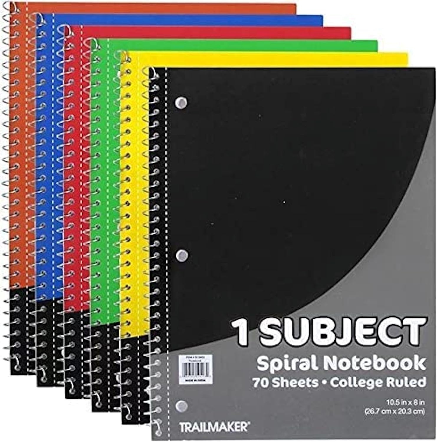 Trail maker Bulk Notebooks (50 Pack), One Subject Notebooks College Ruled, 140 Pages (70 Sheets),Spiral Bulk Notebooks for Kids, School Supplies, Journaling, Note Taking, Students, and Work(50 Pack)