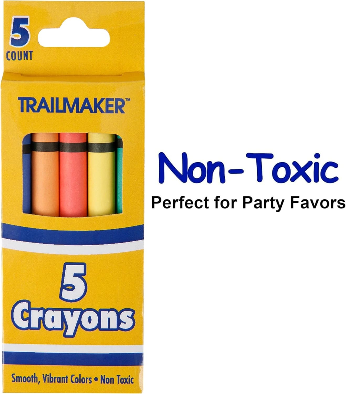 Trail maker Wholesale Bright Wax Coloring Crayons in Bulk 24 Pack, 5 Per Box in Assorted Bundle Art Sets (24 Pack)(96 Pack)