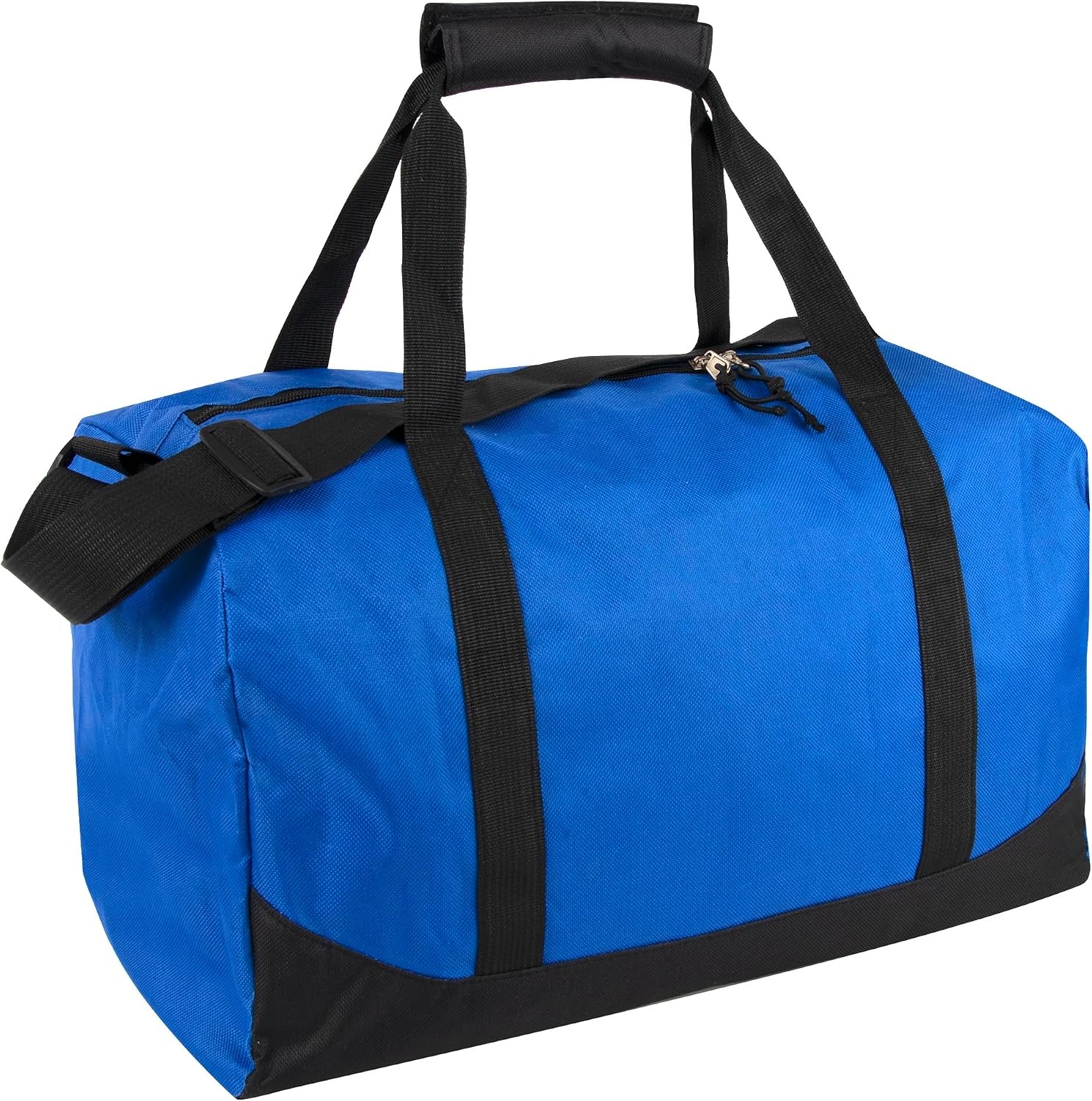 24 Pack Bulk Duffle Bags Wholesale by the Case for Homeless, Sports Teams, and Duffle Bags for Foster Kids (Assorted Colors Pack)(All Blue Pack)