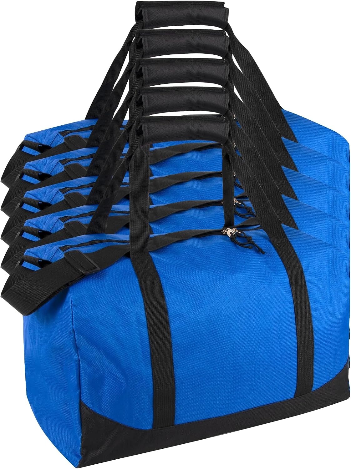 24 Pack Bulk Duffle Bags Wholesale by the Case for Homeless, Sports Teams, and Duffle Bags for Foster Kids (Assorted Colors Pack)(All Blue Pack)