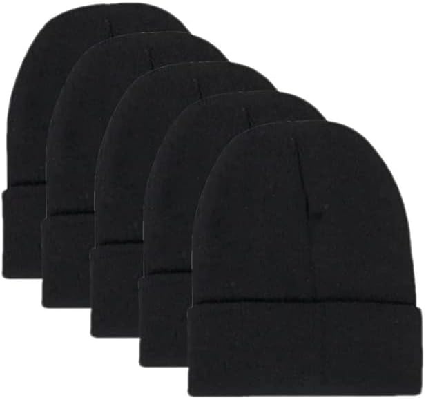 Trail Maker 10 Pack Winter Hats | Bulk Beanies Wholesale Winter Hats for Men, Women, Teens(Solid Black Pack)