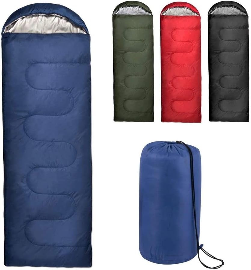 10 Pack Sleeping Bags for Adults Cold Weather Bulk for Homeless People, 4 Seasons Warm or Cold Lightweight Indoor Outdoor Backpacking, Camping(Solid Hooded)