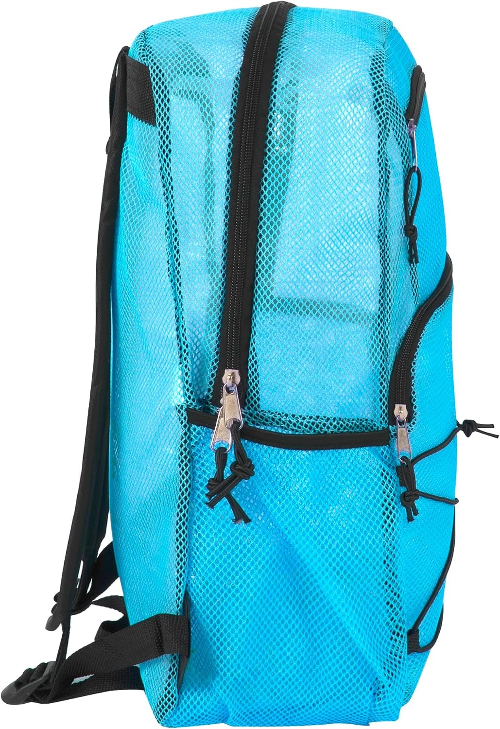 Trail maker Deluxe See Through Mesh Backpack with Bungee Cord & Adjustable Padded Straps for Swimming, Travel (Aqua)(Aqua)