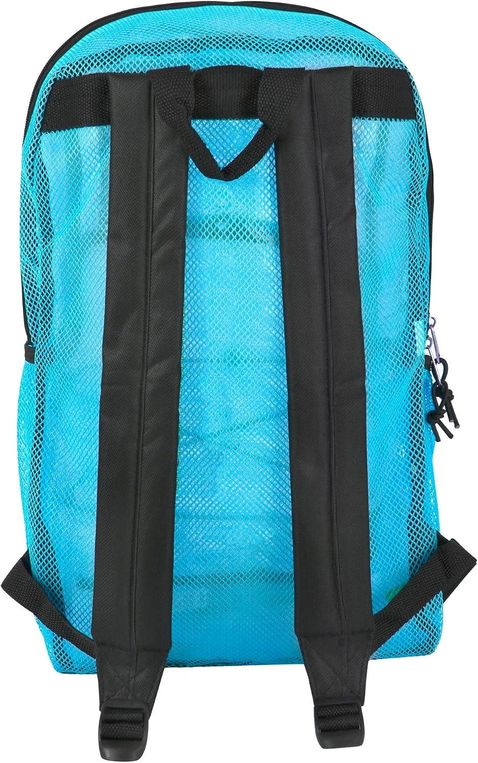 Trail maker Deluxe See Through Mesh Backpack with Bungee Cord & Adjustable Padded Straps for Swimming, Travel (Aqua)(Aqua)