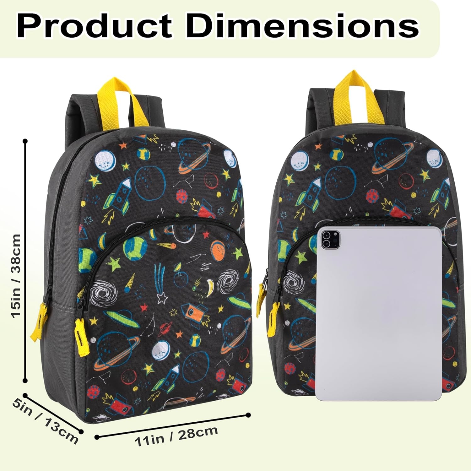 Trail maker 15 Inch Kids Backpacks for Boys & Girls | Preschool, Kindergarten, Elementary School Backpacks with Adjustable, Padded Straps (Prehistoric Pals)(Stellar Space)