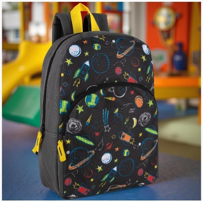 Trail maker 15 Inch Kids Backpacks for Boys & Girls | Preschool, Kindergarten, Elementary School Backpacks with Adjustable, Padded Straps (Prehistoric Pals)(Stellar Space)