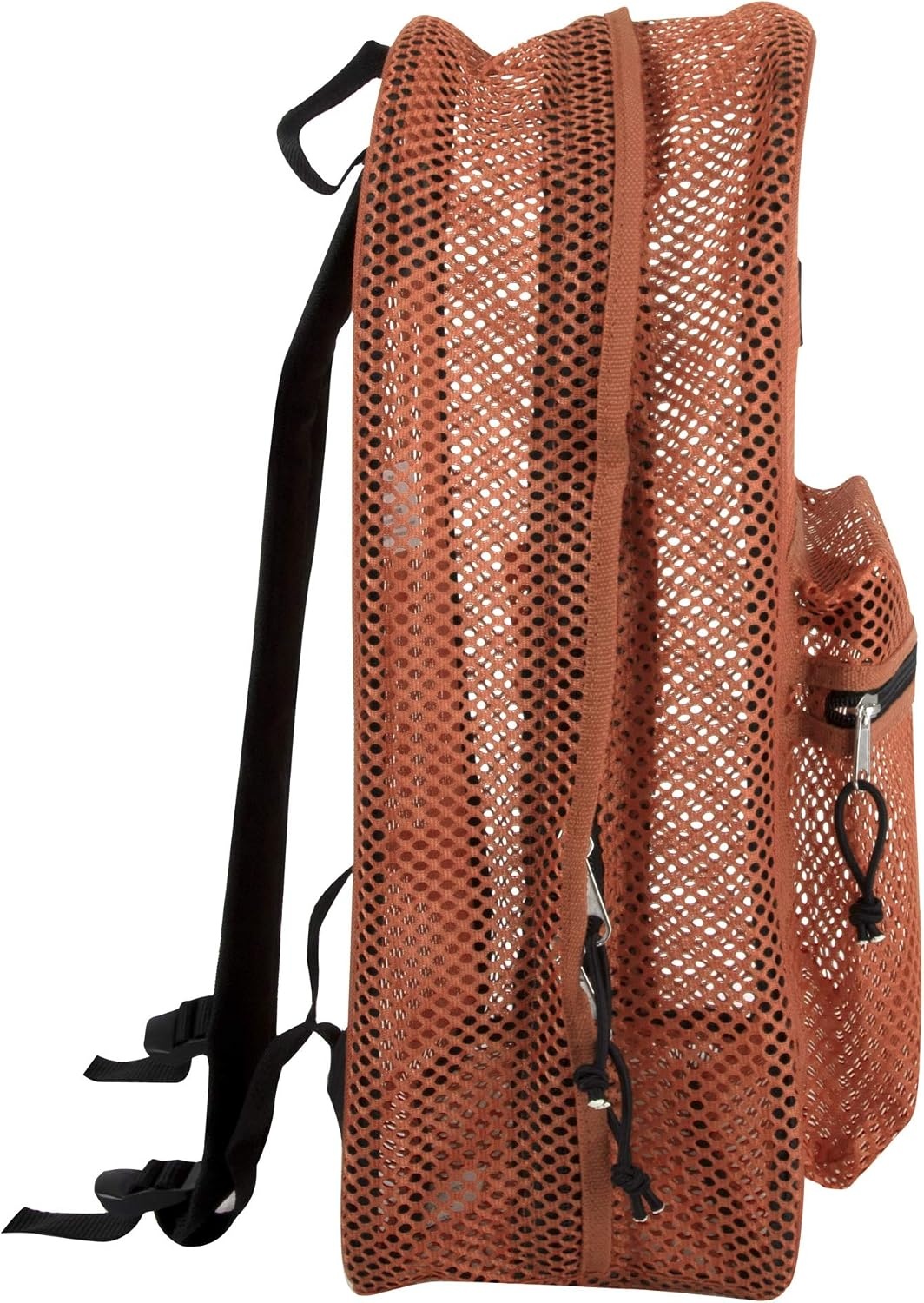 Summit Ridge Mesh Backpacks for Kids, Adults, School, Beach, and Travel, Colorful Transparent Mesh Backpacks with Padded Straps(Peach)