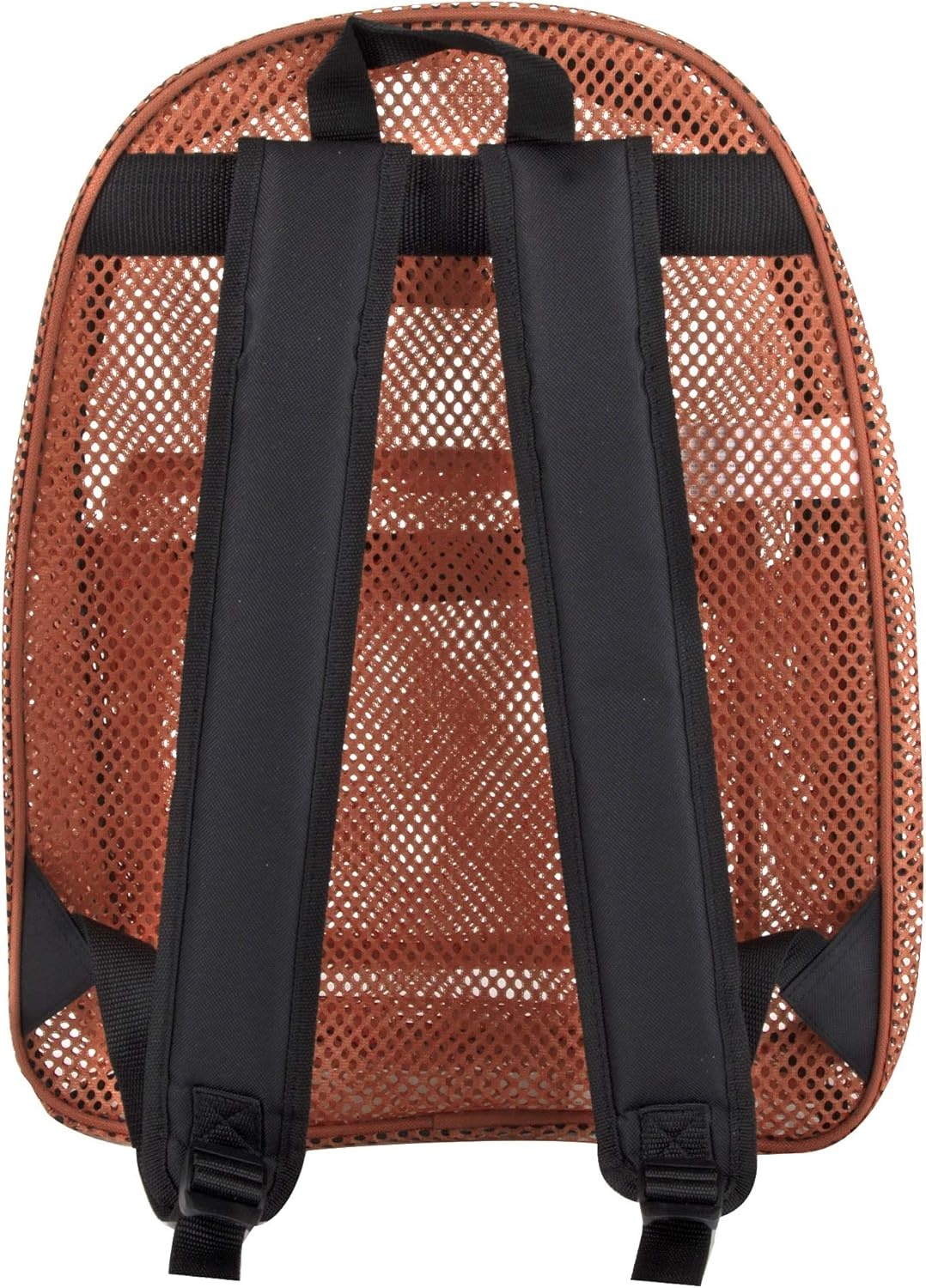 Summit Ridge Mesh Backpacks for Kids, Adults, School, Beach, and Travel, Colorful Transparent Mesh Backpacks with Padded Straps(Peach)