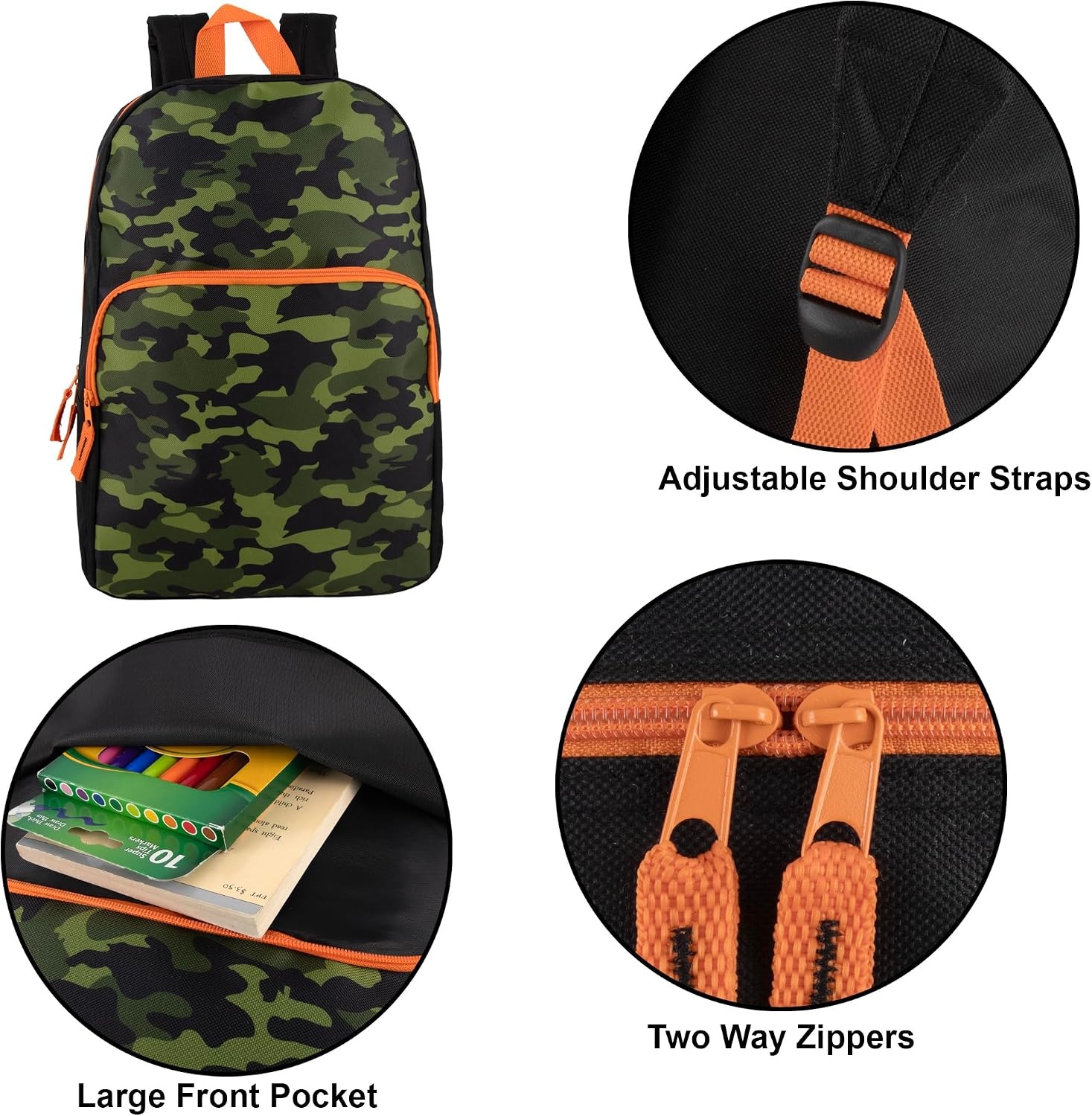 Trail maker 24 Pack of 17 Inch Printed Bulk Backpacks For Boys and Girls Wholesale Backpacks in Bulk for School Kids (Fun Mixed Boys Pack)(Fun Mixed Boys Pack)