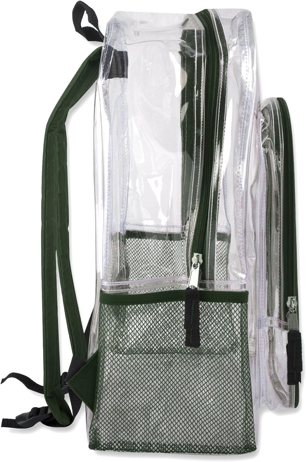Heavy Duty Clear See Through Backpack | Transparent Clear Backpack Bags Stadium Approved for Women, Men, School, Travel(Green)