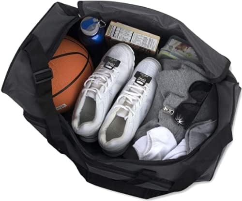 30 Liter, 17 Inch Canvas Duffle Bags for Men and Women – Travel Weekender Overnight Carry-On Shoulder Duffel Tote Bags (Grey)(Grey)