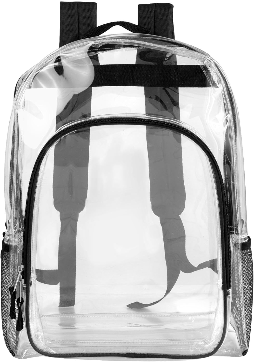 Heavy Duty Clear See Through Backpack | Transparent Clear Backpack Bags Stadium Approved for Women, Men, School, Travel(Black)