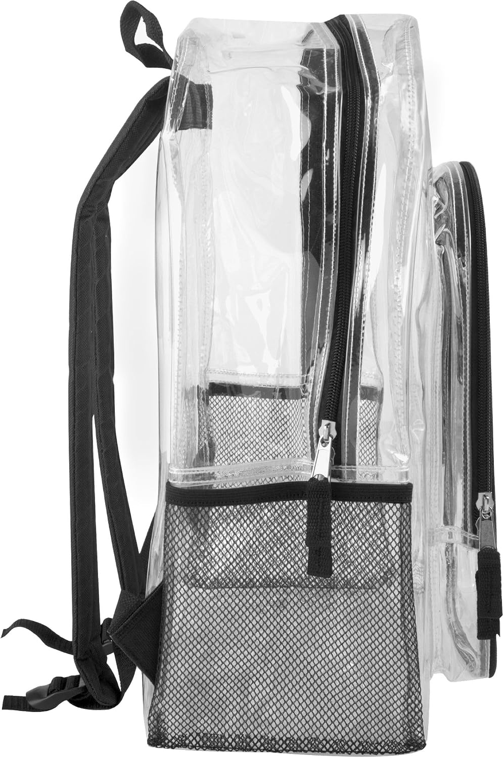 Heavy Duty Clear See Through Backpack | Transparent Clear Backpack Bags Stadium Approved for Women, Men, School, Travel(Black)
