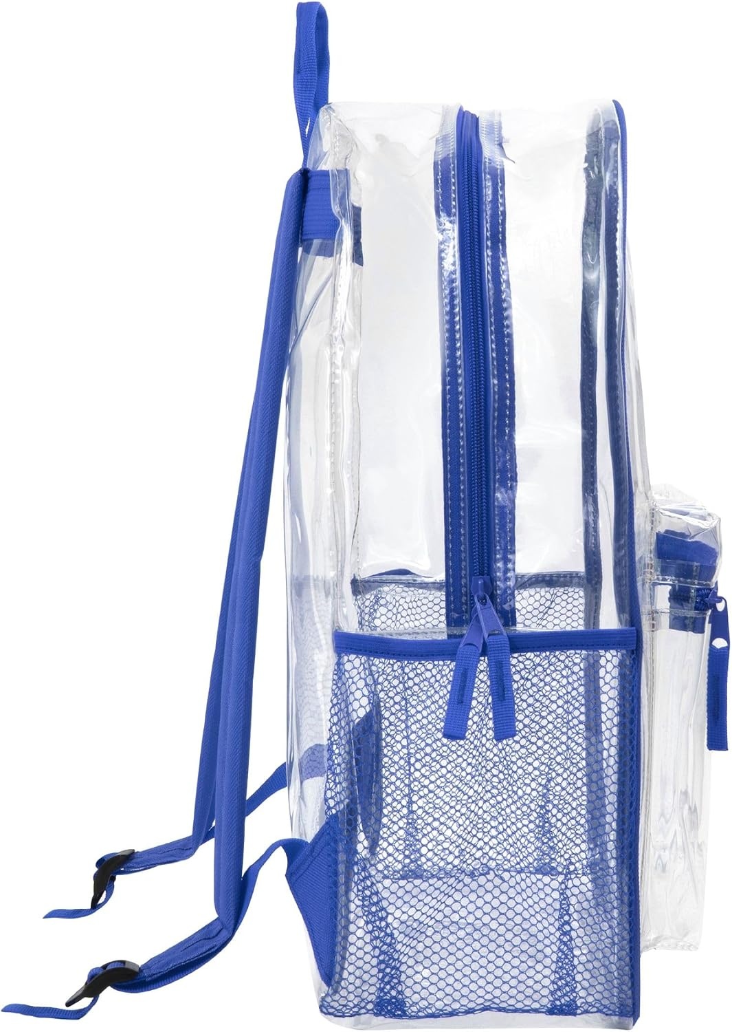 Trail maker Clear Backpack Heavy Duty with Padded Straps, Side Pockets for Kids, Boys, Girls, School, Stadium Approved Events(Blue)