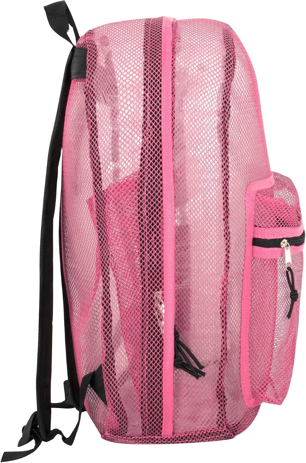 Transparent Mesh Backpacks for School Kids, Beach, Travel – Mesh See Through Backpack with Padded Straps Large(Pink)