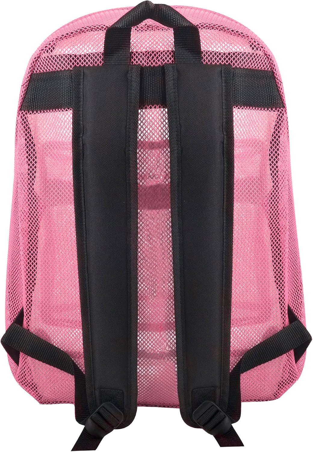 Transparent Mesh Backpacks for School Kids, Beach, Travel – Mesh See Through Backpack with Padded Straps Large(Pink)