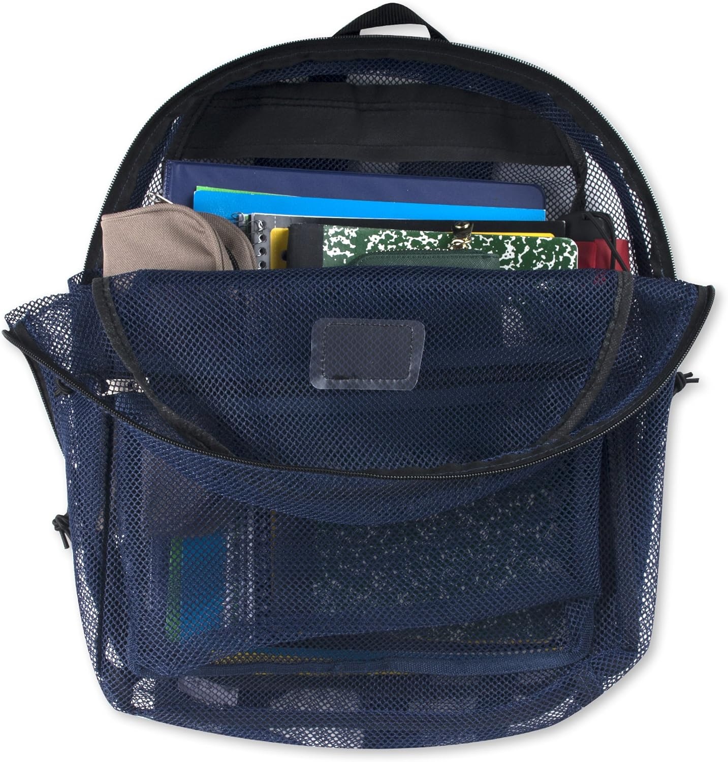 Transparent Mesh Backpacks for School Kids, Beach, Travel – Mesh See Through Backpack with Padded Straps Large(Blue)
