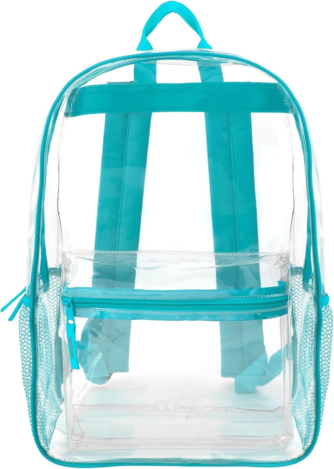 Trail maker Clear Backpack Heavy Duty with Padded Straps, Side Pockets for Kids, Boys, Girls, School, Stadium Approved Events(Turquoise)