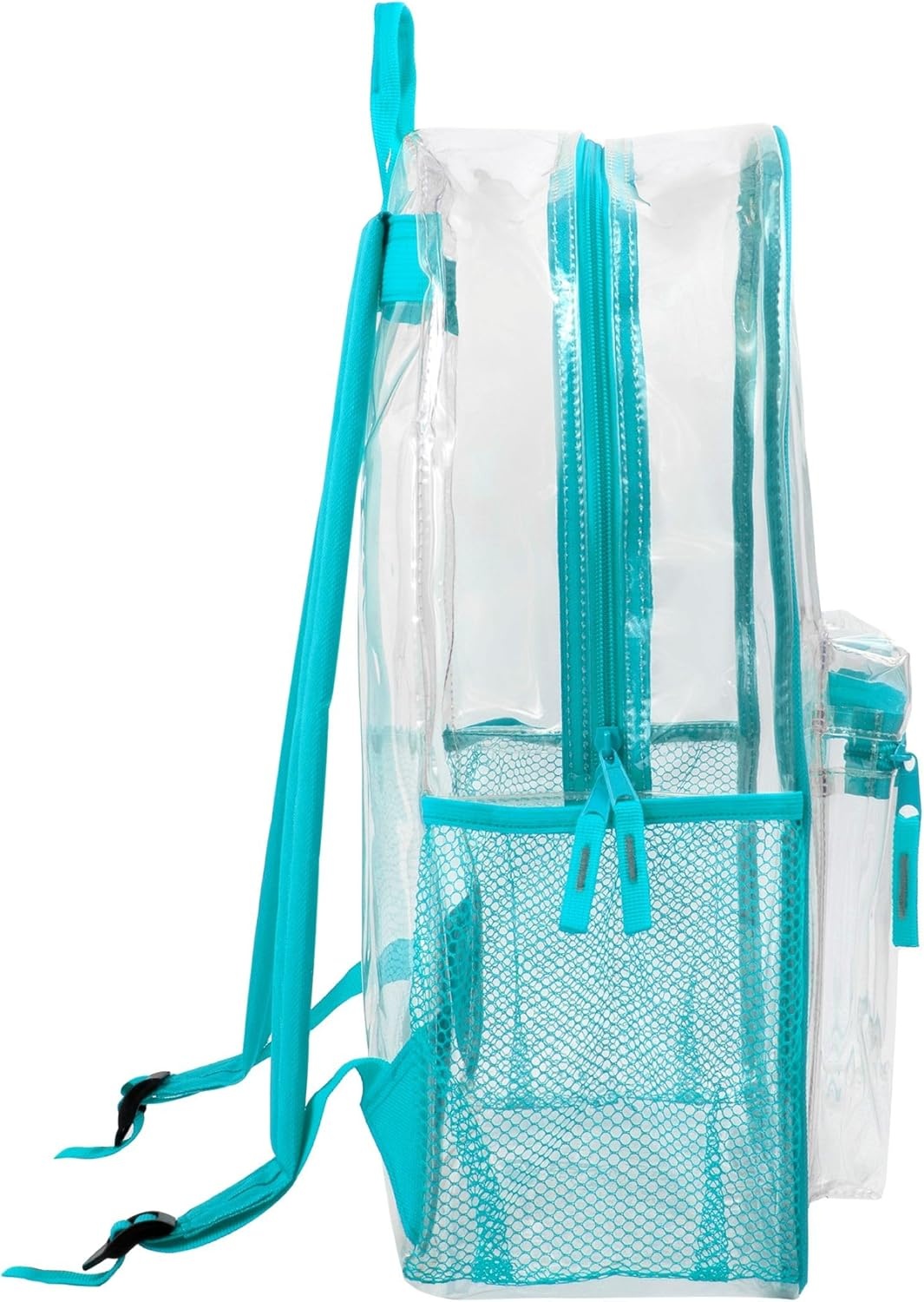 Trail maker Clear Backpack Heavy Duty with Padded Straps, Side Pockets for Kids, Boys, Girls, School, Stadium Approved Events(Turquoise)