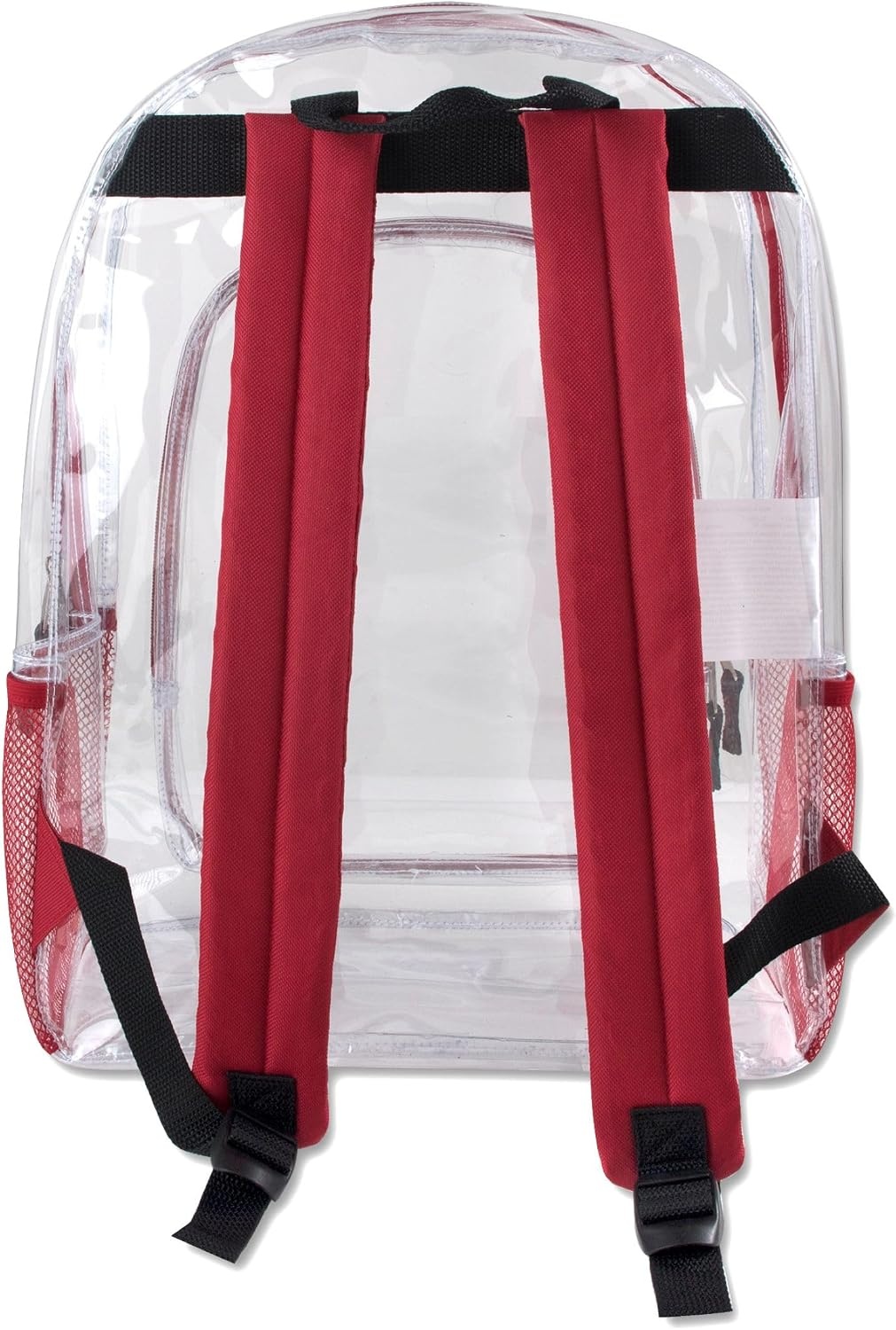 Heavy Duty Clear See Through Backpack | Transparent Clear Backpack Bags Stadium Approved for Women, Men, School, Travel(Red)