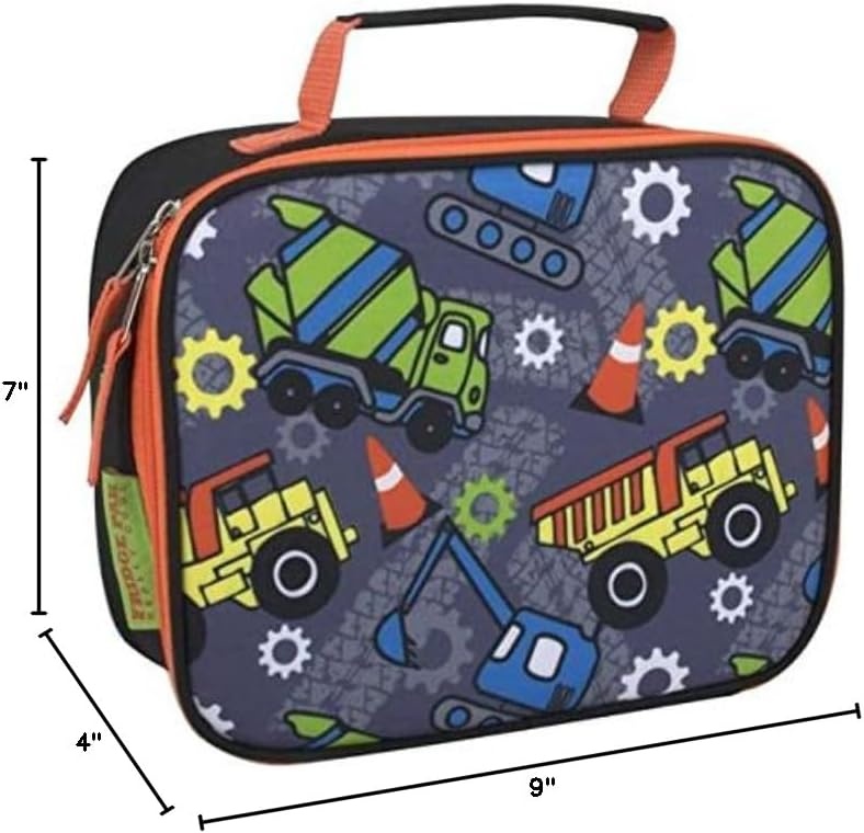 Trail maker Kids School Lunch Box Insulated for Boys, Girls | Fun Insulated Lunch Bag for Kids, School, Camp, Sports (Snarky Sharkies)(Tough Trucks)