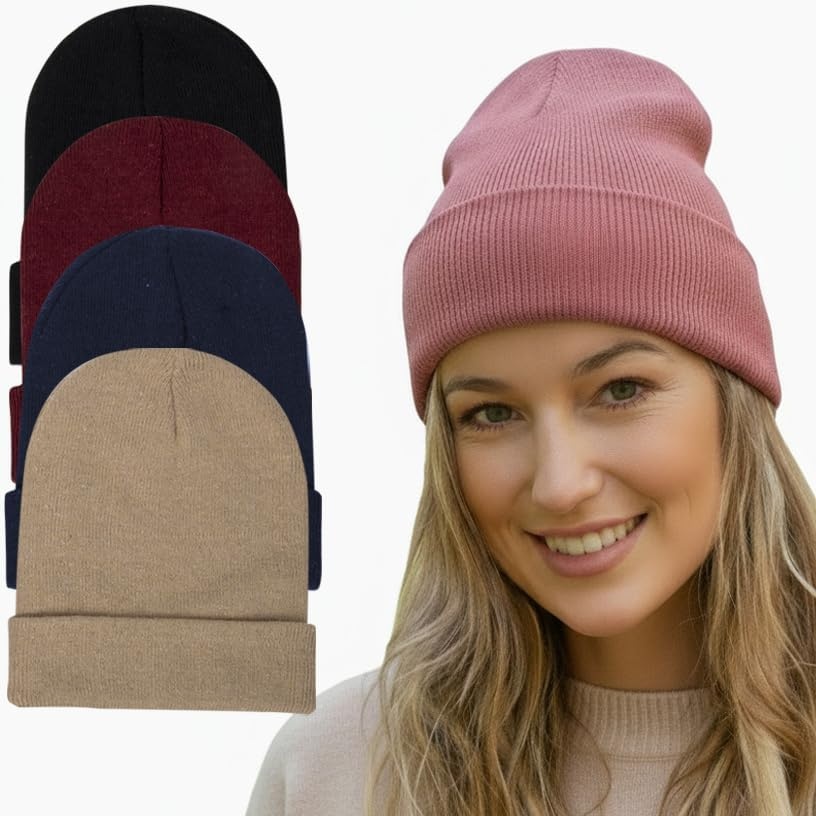 50 Pack of Bulk Wholesale Adult One Size Men and Womens Stretch Knit Beanie Skull Hats for Fall, Winter, Snow, Wind & Rain(Pastel Colors Pack)