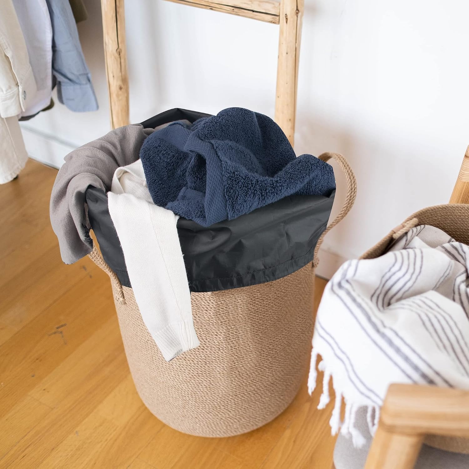 Washable Drawstring Laundry Bags 2 Pack Extra Large Heavy Duty College Dorm Dirty Laundry Clothes Travel Bag and Gym Clothes Bag for Guys and Girls (Turquoise Wash Me)(Black Laundry)