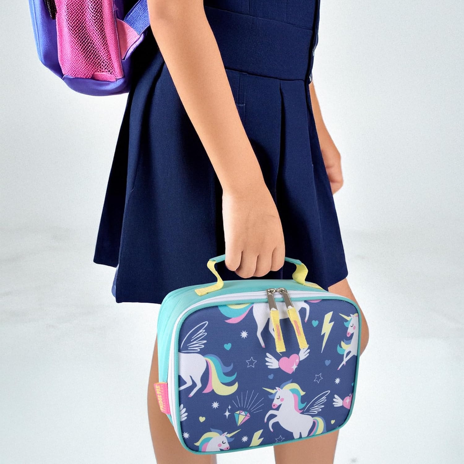 Trail maker Kids School Lunch Box Insulated for Boys, Girls | Fun Insulated Lunch Bag for Kids, School, Camp, Sports (Snarky Sharkies)(Unique Unicorns)