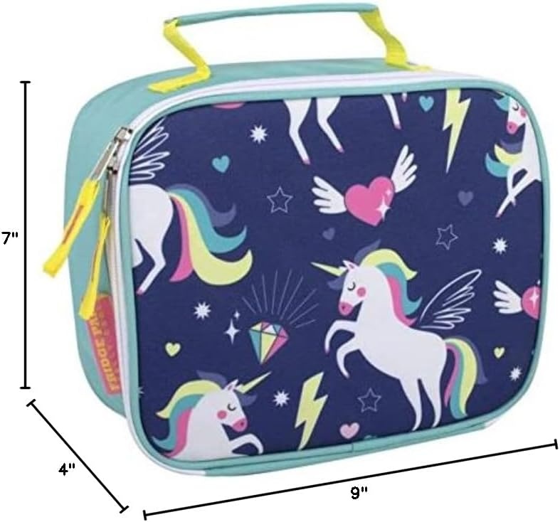 Trail maker Kids School Lunch Box Insulated for Boys, Girls | Fun Insulated Lunch Bag for Kids, School, Camp, Sports (Snarky Sharkies)(Unique Unicorns)
