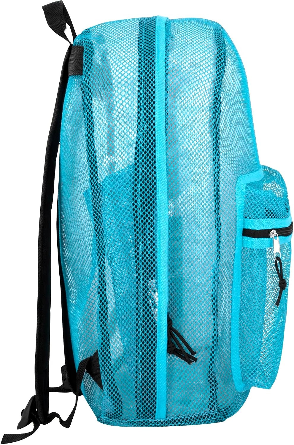 Transparent Mesh Backpacks for School Kids, Beach, Travel – Mesh See Through Backpack with Padded Straps Large(Light Blue)