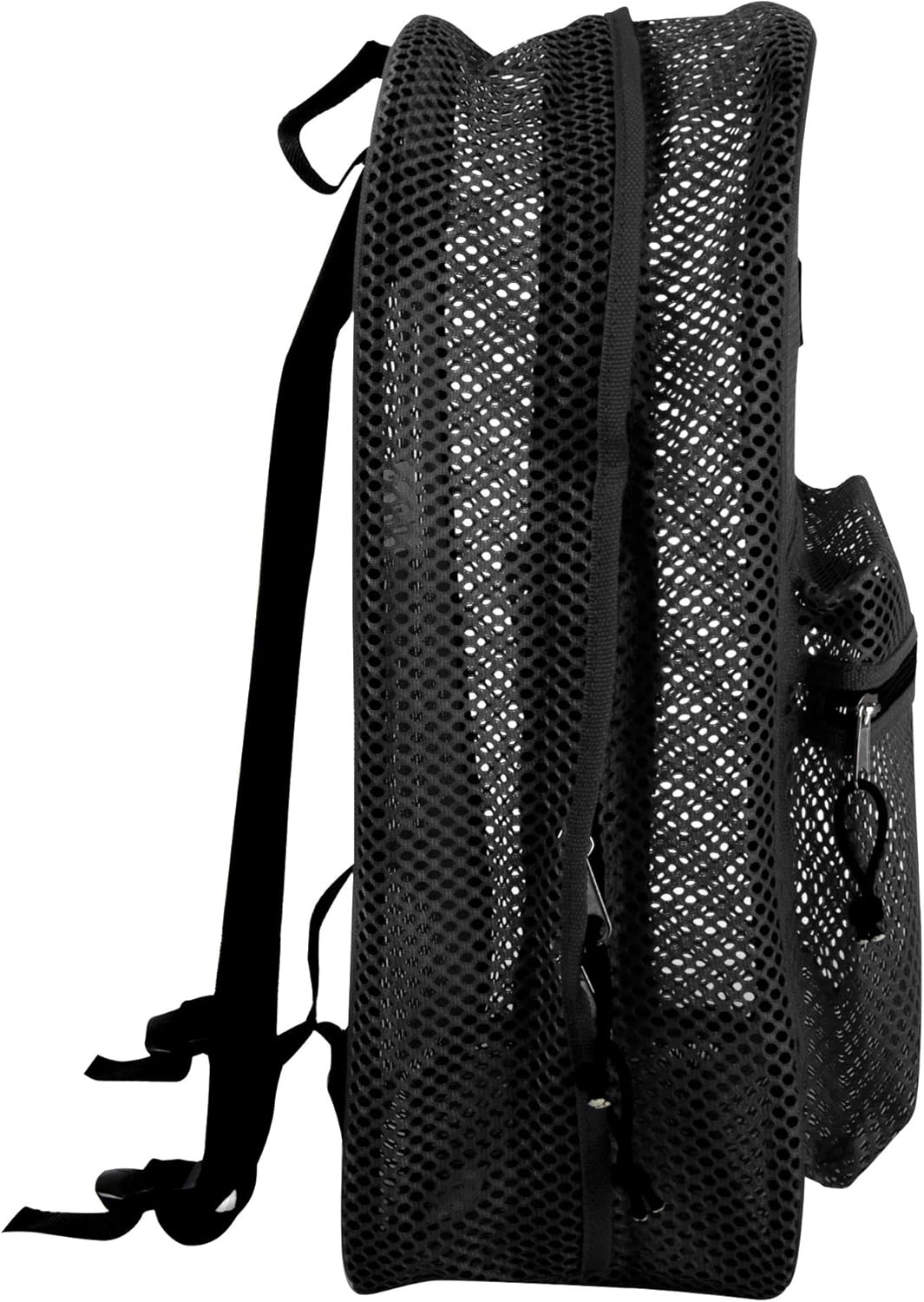 Summit Ridge Mesh Backpacks for Kids, Adults, School, Beach, and Travel, Colorful Transparent Mesh Backpacks with Padded Straps(Black)