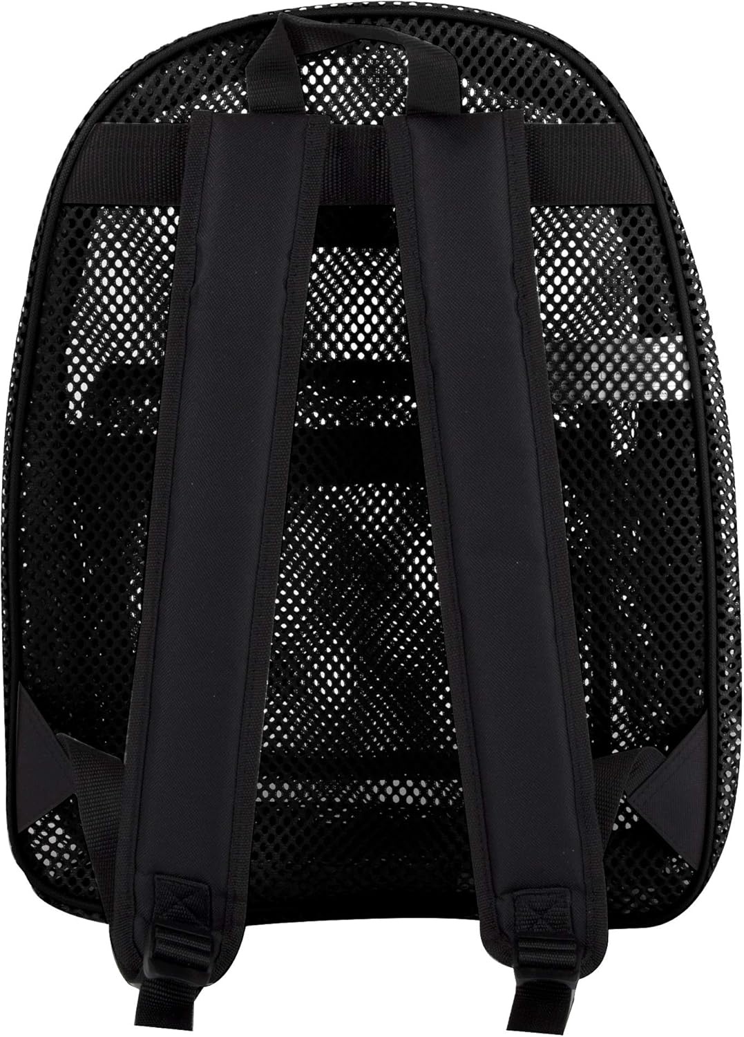 Summit Ridge Mesh Backpacks for Kids, Adults, School, Beach, and Travel, Colorful Transparent Mesh Backpacks with Padded Straps(Black)