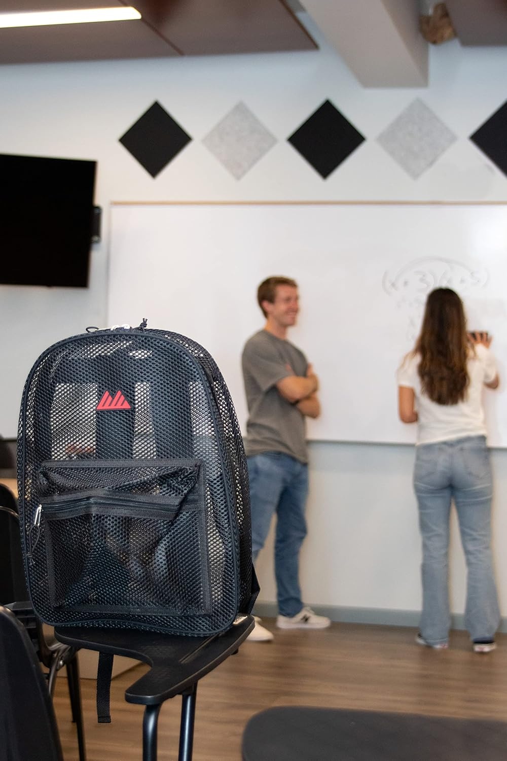 Summit Ridge Mesh Backpacks for Kids, Adults, School, Beach, and Travel, Colorful Transparent Mesh Backpacks with Padded Straps(Black)