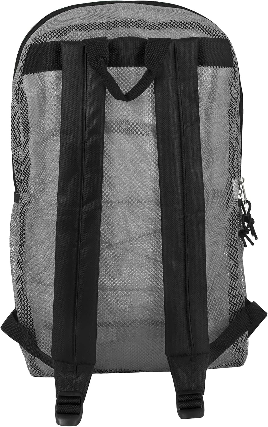 Trail maker Deluxe See Through Mesh Backpack with Bungee Cord & Adjustable Padded Straps for Swimming, Travel (Aqua)(Grey)