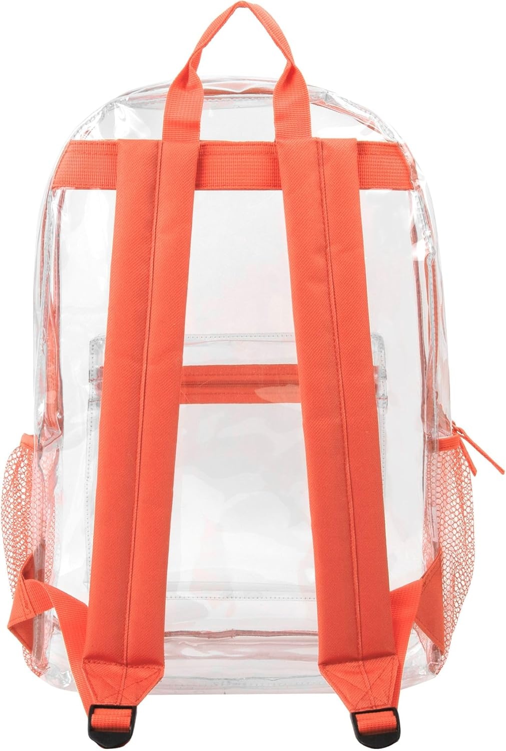 Trail maker Clear Backpack Heavy Duty with Padded Straps, Side Pockets for Kids, Boys, Girls, School, Stadium Approved Events(Coral)