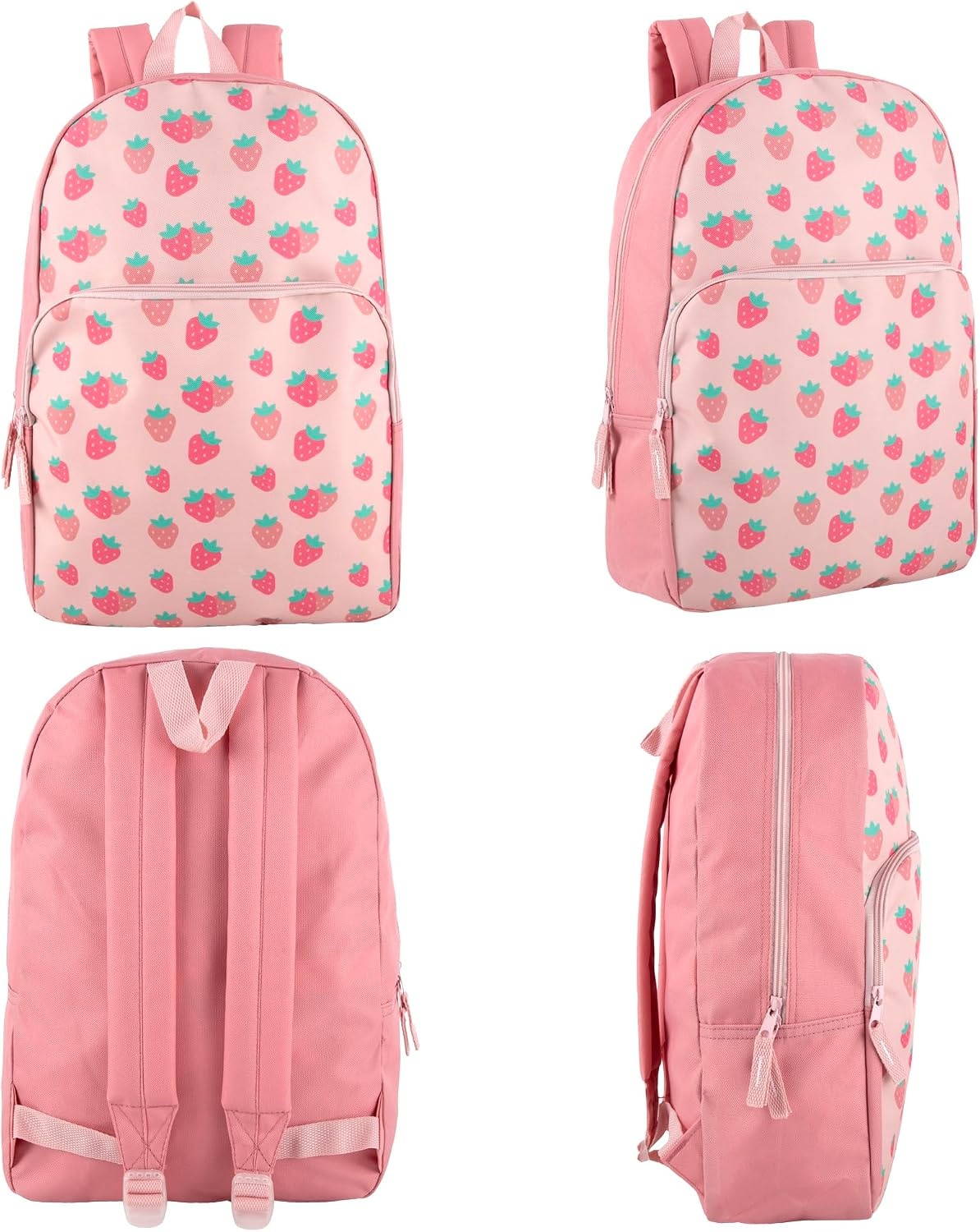Trail maker Fun School Backpack for Elementary Middle School Girls and Boys | 17 Inch Printed Backpacks for School Kids, Travel (Sweet Strawberries)(Sweet Strawberries)
