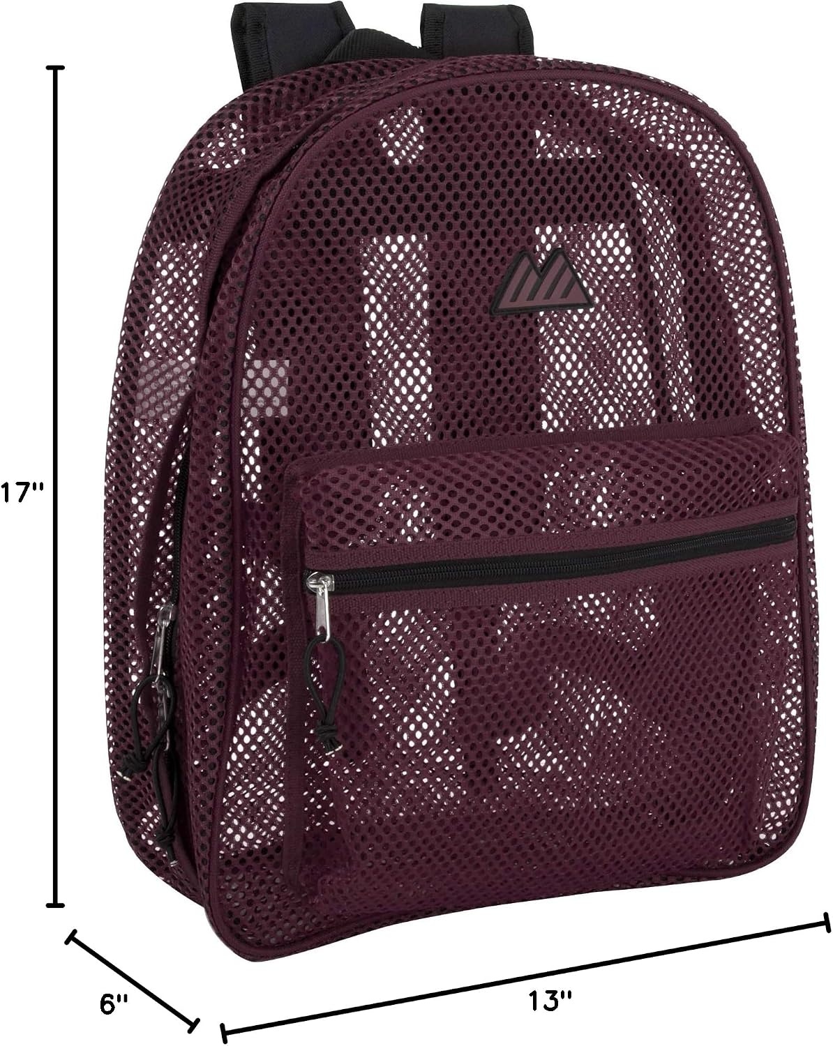 Summit Ridge Mesh Backpacks for Kids, Adults, School, Beach, and Travel, Colorful Transparent Mesh Backpacks with Padded Straps(Purple)