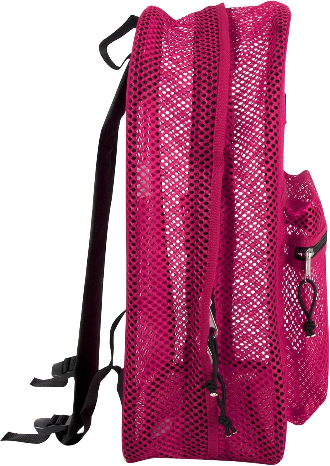 Summit Ridge Mesh Backpacks for Kids, Adults, School, Beach, and Travel, Colorful Transparent Mesh Backpacks with Padded Straps(Pink)