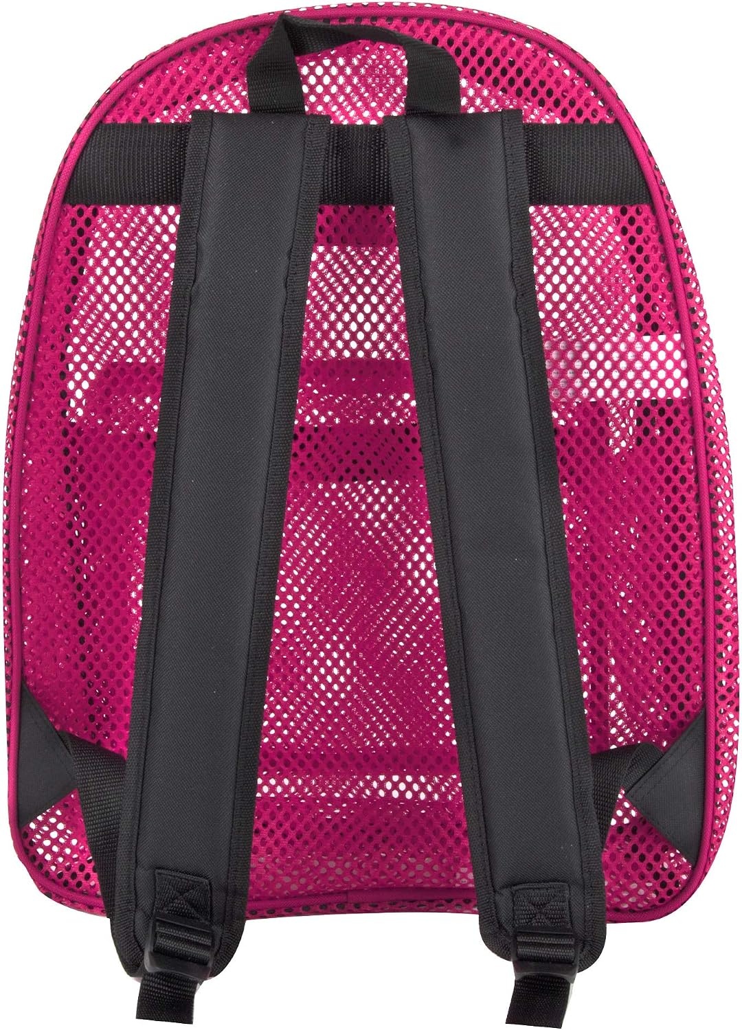 Summit Ridge Mesh Backpacks for Kids, Adults, School, Beach, and Travel, Colorful Transparent Mesh Backpacks with Padded Straps(Pink)
